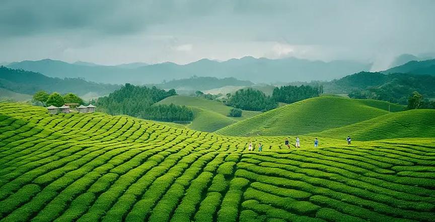 茶叶种植基地茶园高清摄影图片